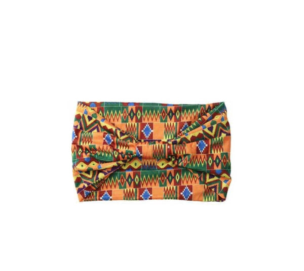 Colorful patterned headband on a white background