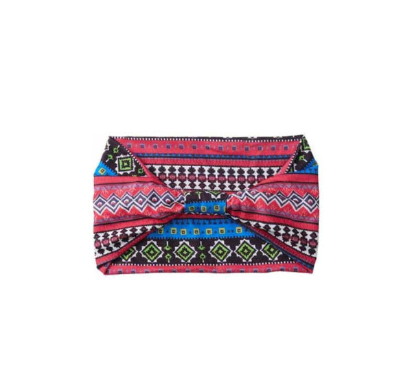 Colorful patterned headband on a white background