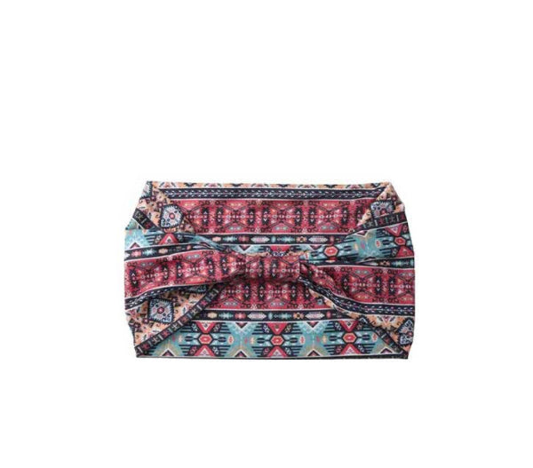 Colorful patterned headband on a white background