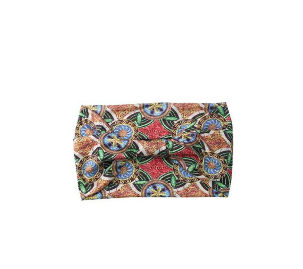 Colorful patterned headband on a white background