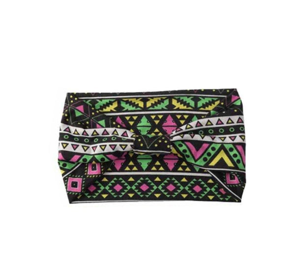 Colorful patterned headband on a white background