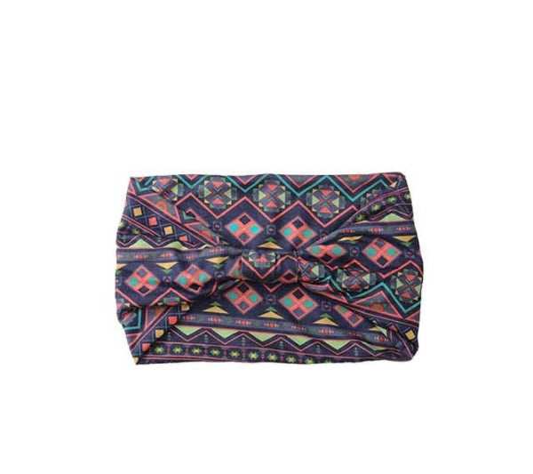 Colorful patterned headband on a white background