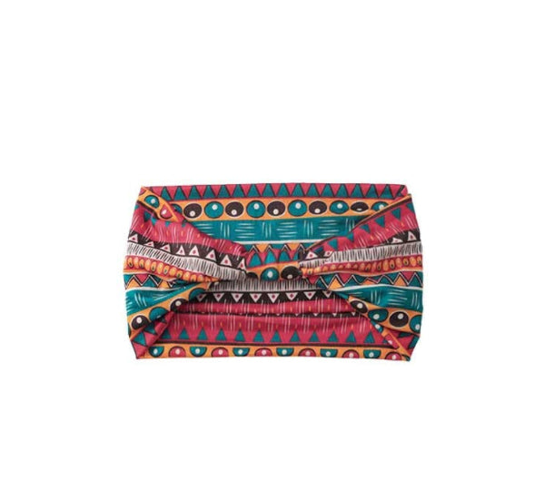 Colorful patterned headband on a white background